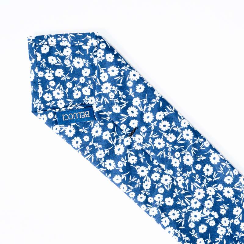 Navy Flowered Tie-10