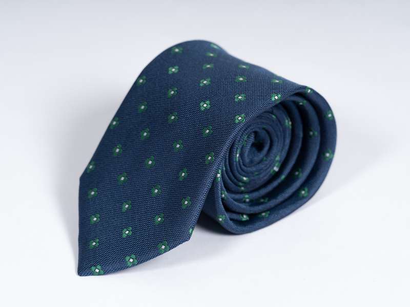 Navy Flowered Tie-1
