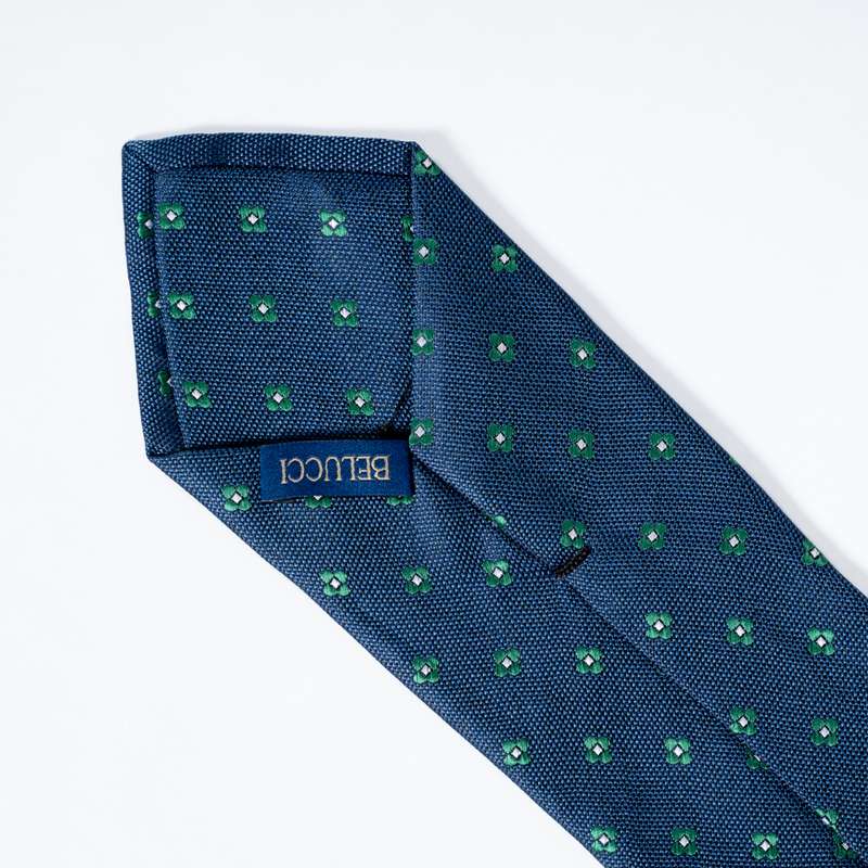 Navy Flowered Tie-1