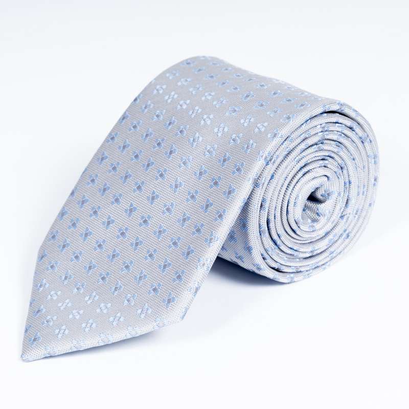 Grey Flowered Tie-1