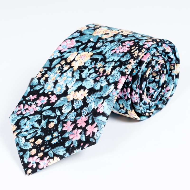 Colored Flowered Tie-2