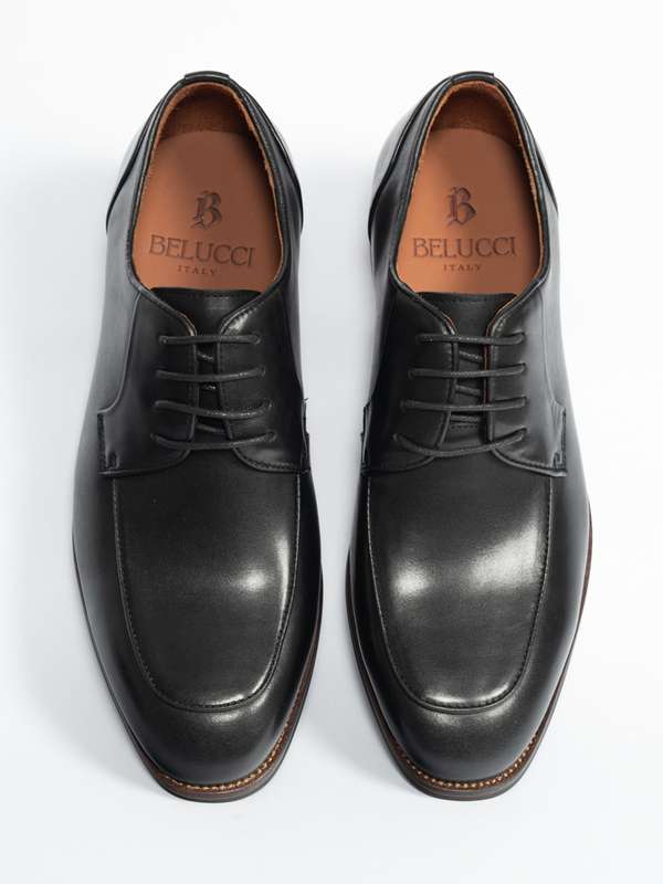 Black Apron Derby Lace-up Loafer
