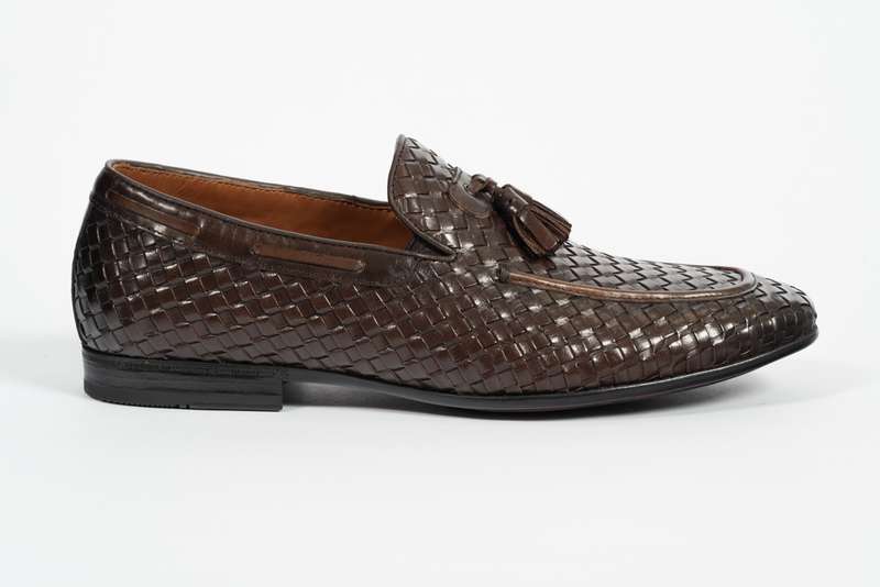 Brown Woven Tassel Loafer