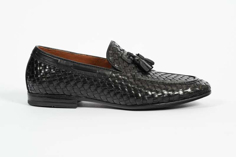 Black Woven Tassel Loafer