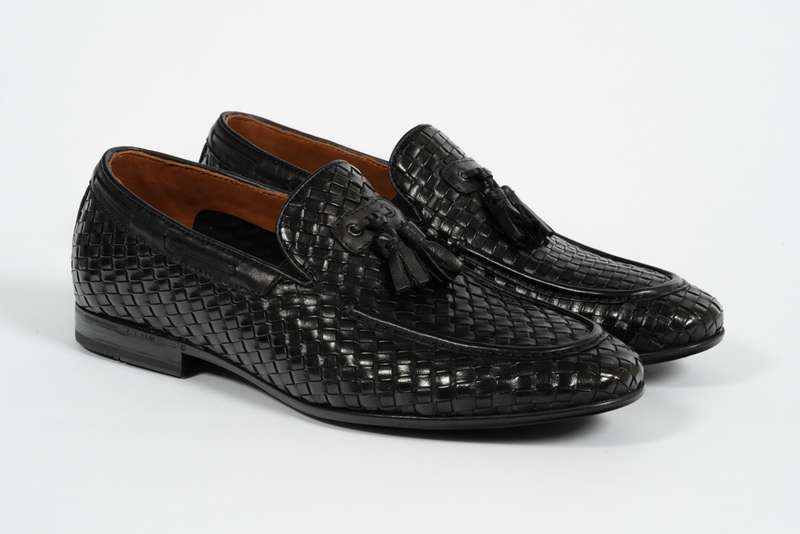 Black Woven Tassel Loafer