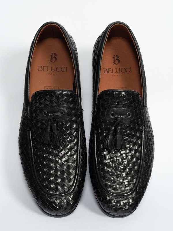Black Woven Tassel Loafer