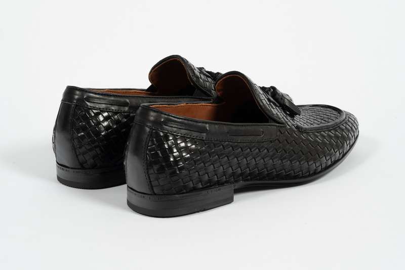 Black Woven Tassel Loafer