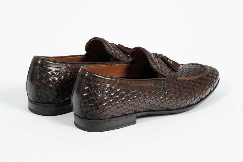 Brown Woven Tassel Loafer