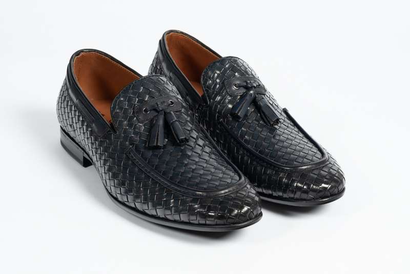 Navy Woven Tassel Loafer