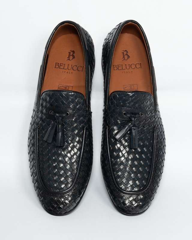 Navy Woven Tassel Loafer