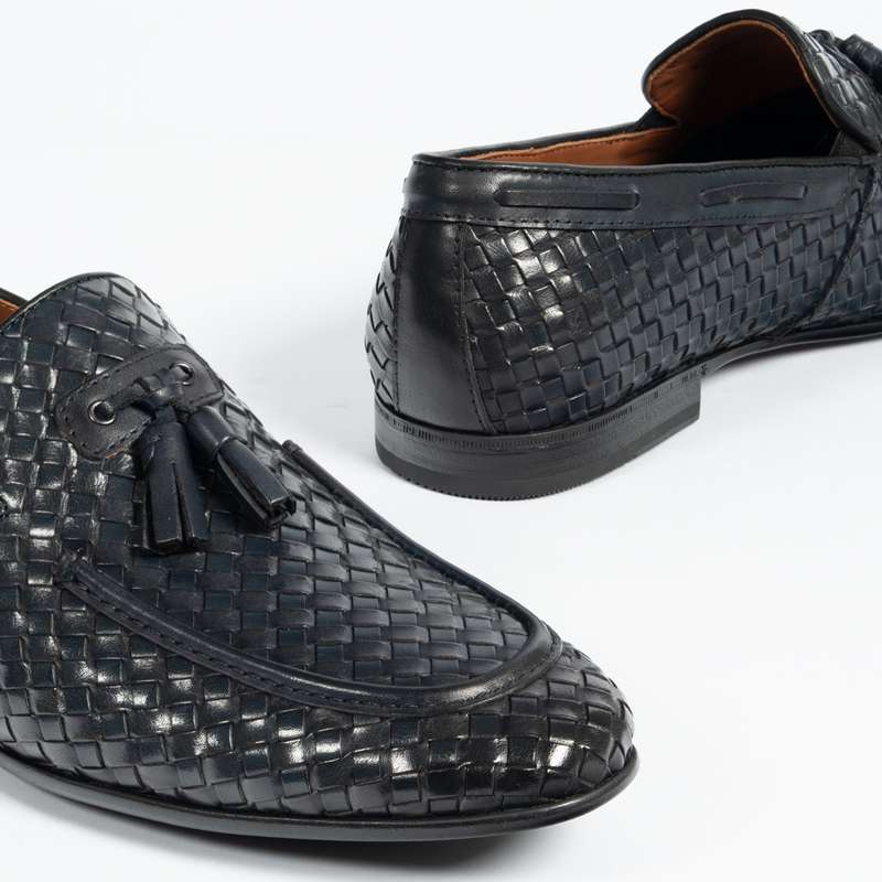 Navy Woven Tassel Loafer