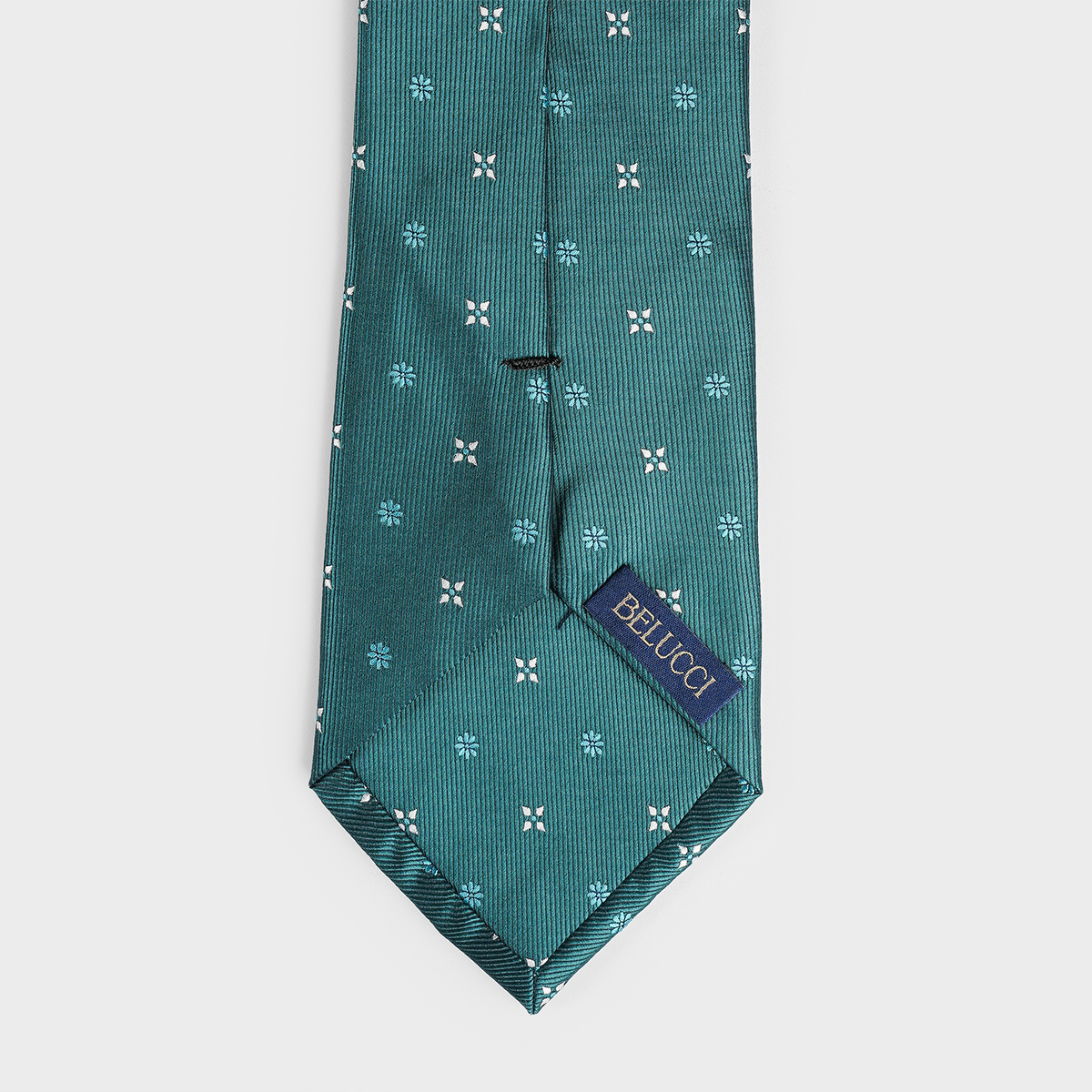 Pine Green Flowered Tie