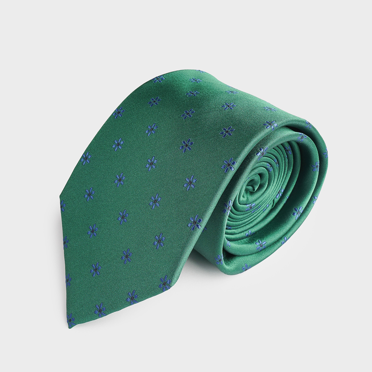 Green Flowered Tie