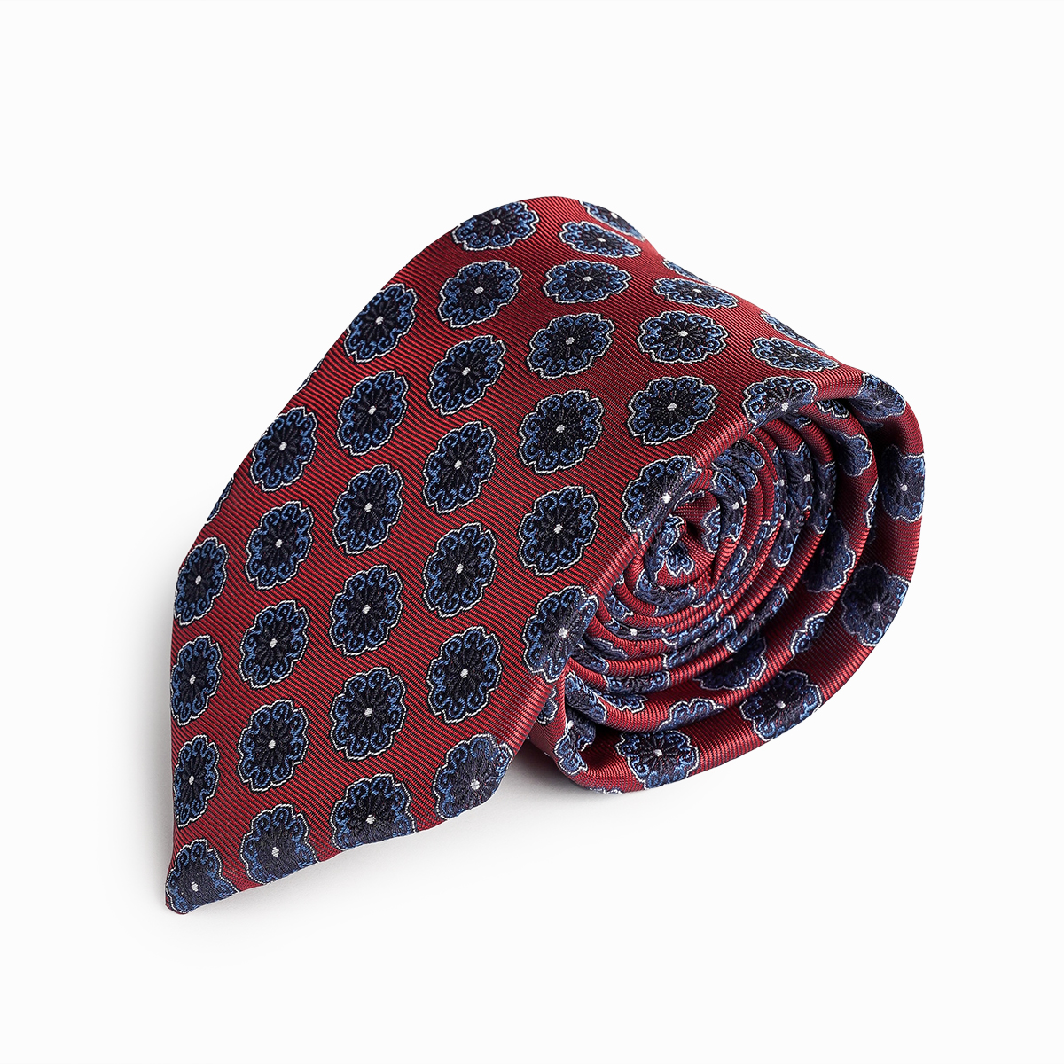 Dark.Red Flowered Tie