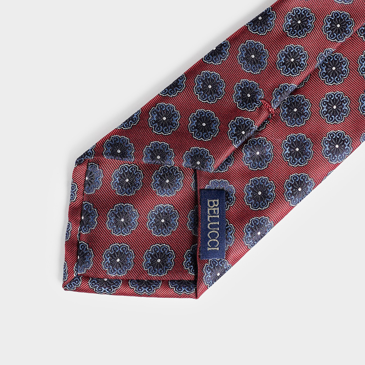 Dark.Red Flowered Tie