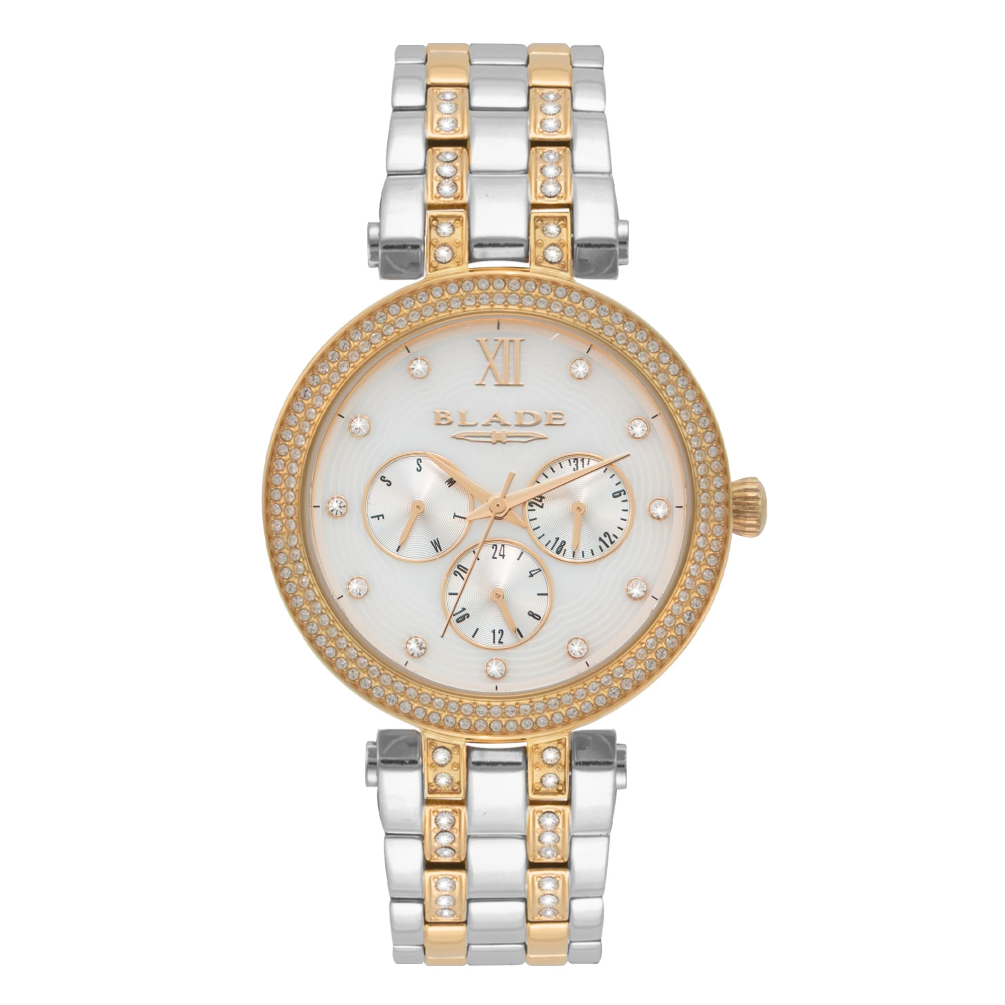 BLADE Dazzle Coral 3632L2UHU SS Case & Band Multifunction Women"s Watch