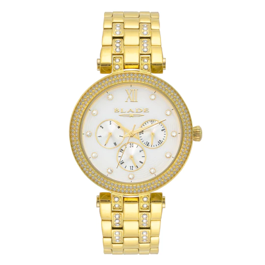 BLADE Dazzle Gem 3632L2GHG SS Case & Band Multifunction Women"s Watch