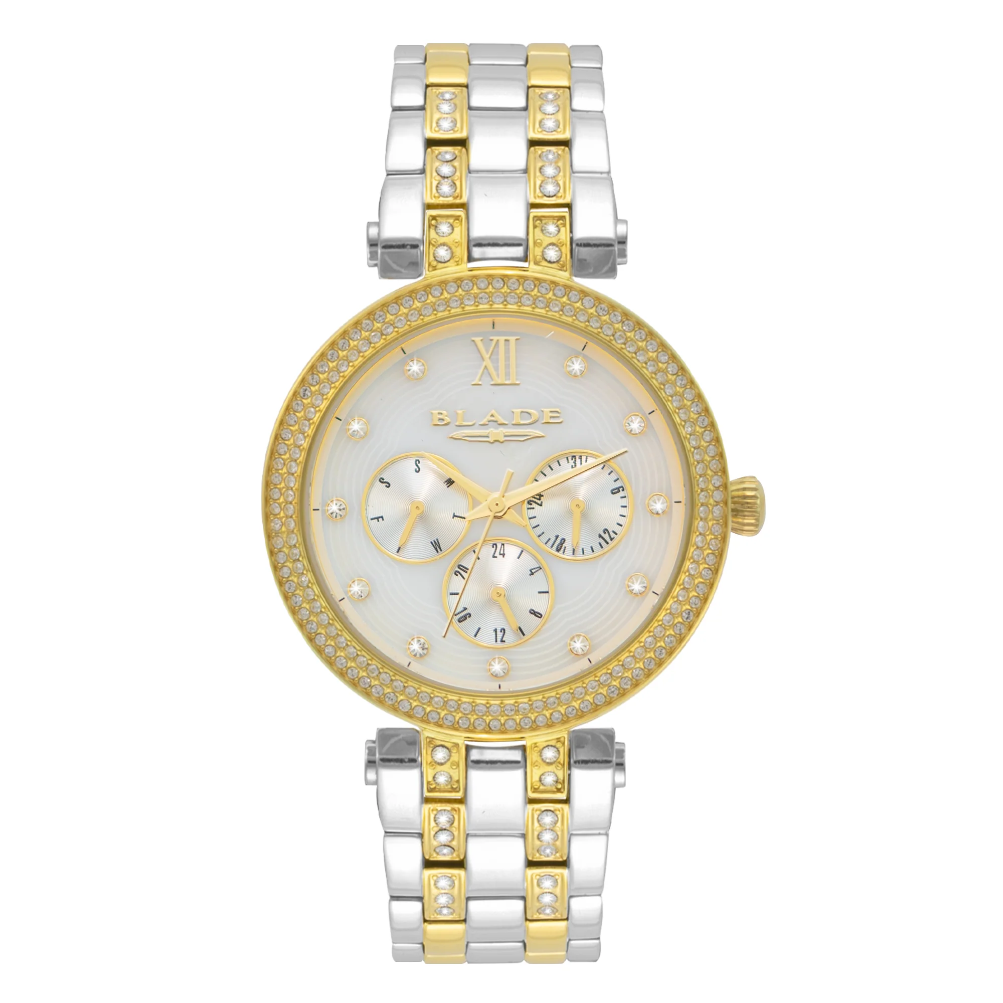 BLADE Dazzle Ivory 3632L2TST SS Case & Band Multifunction Women"s Watch