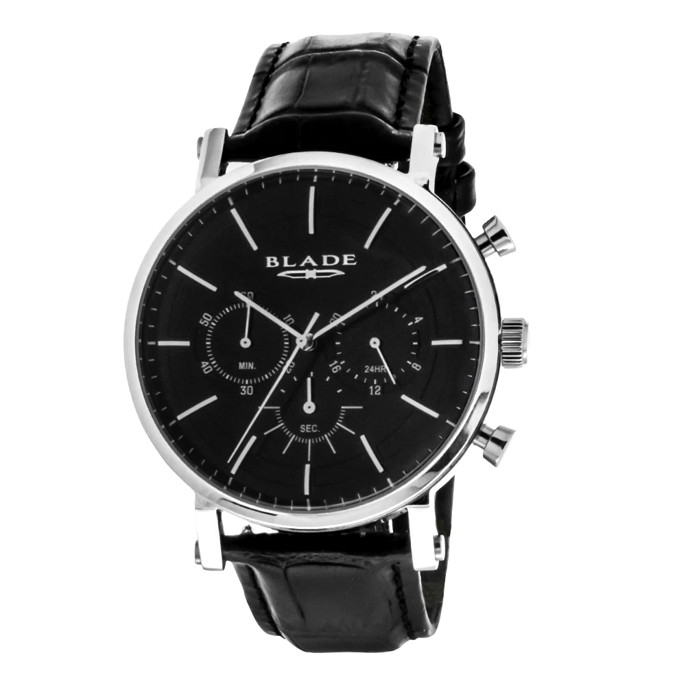 BLADE Horizon Black 3578G1SNN SS & Leather Chronograph Men"s Watch