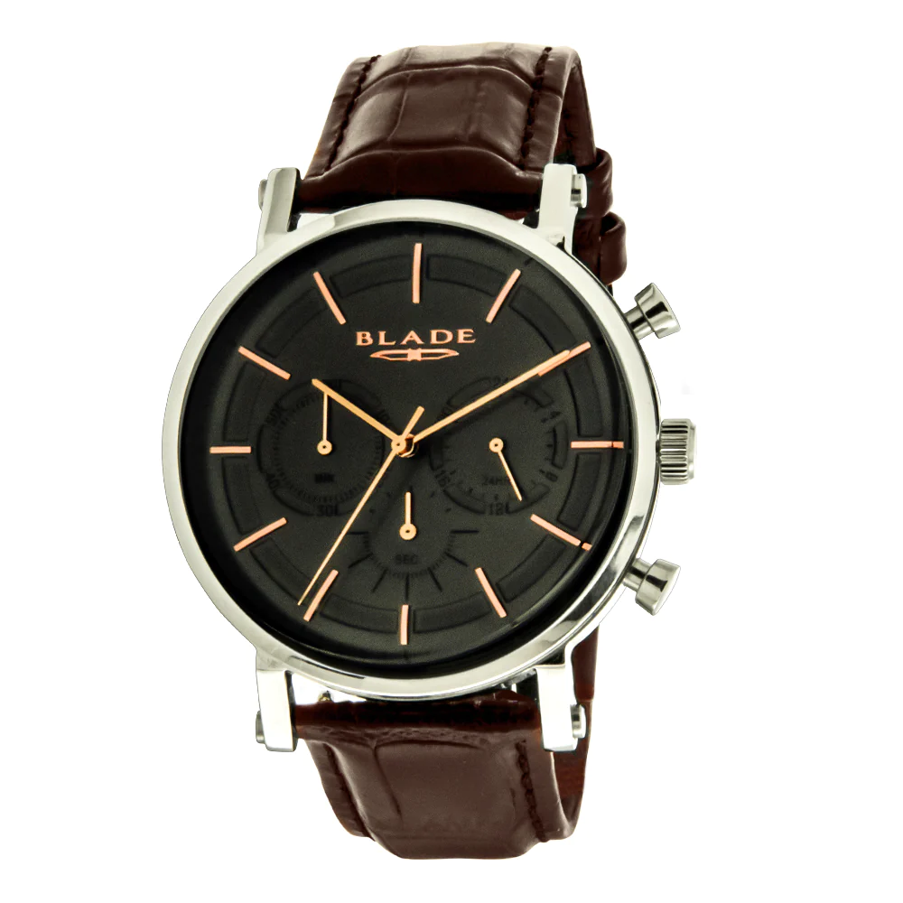 BLADE Horizon Grey 3578G1SGO SS & Leather Chronograph Men"s Watch