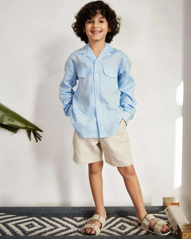 Boys Cuban Collar Shirt