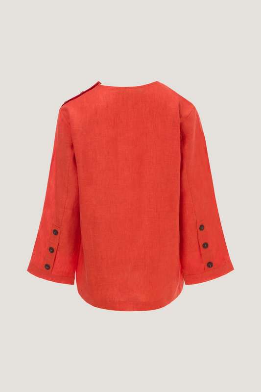 Boys Round Neck Shoulder Placket Shirt