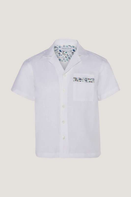 Boys Zipper Pocket Linen Shirt