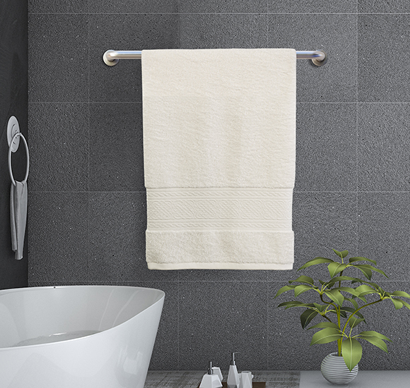 ARABESQUE BATH SHEET 81X163CM WHITE