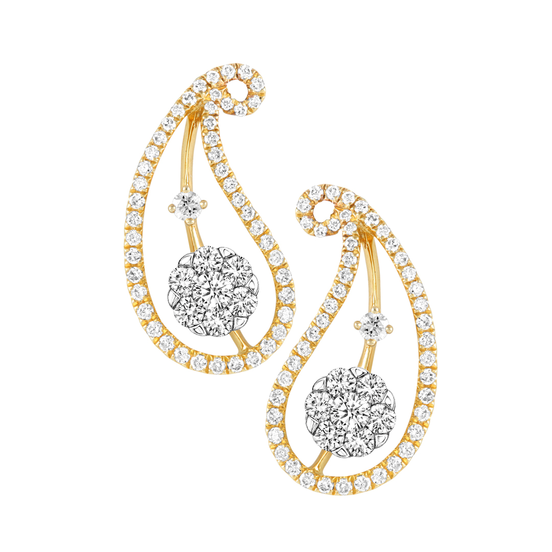Coronet Diamond Earrings-3.78gm