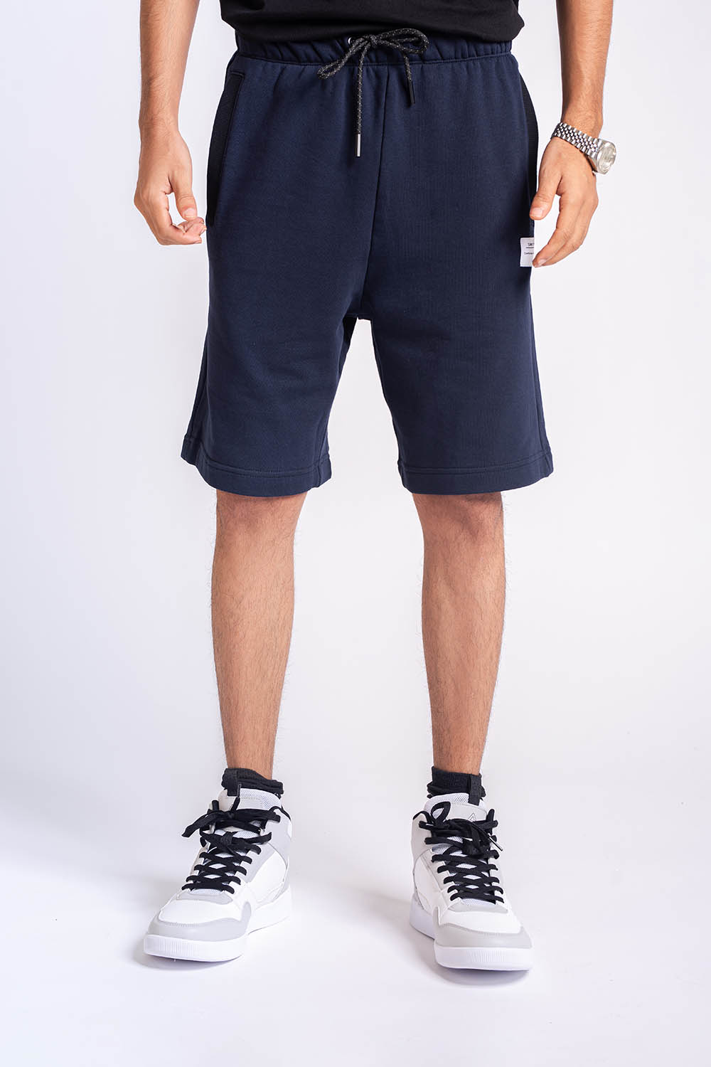 COTTON KNITTED SHORTS - MEN