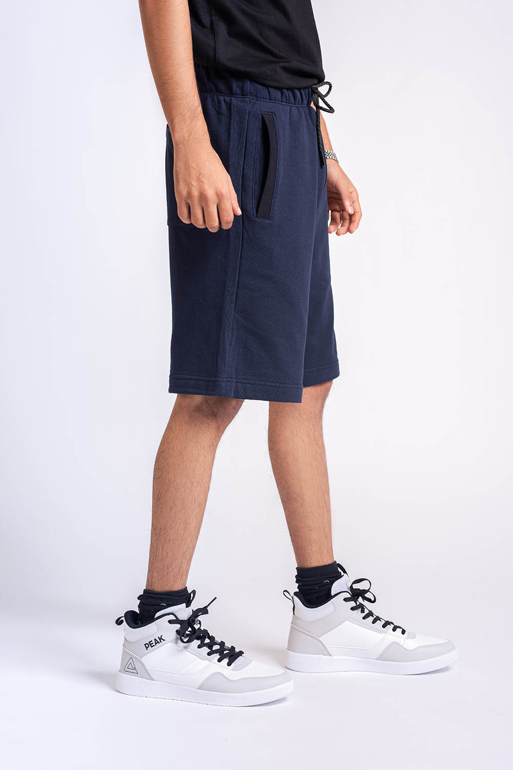 COTTON KNITTED SHORTS - MEN