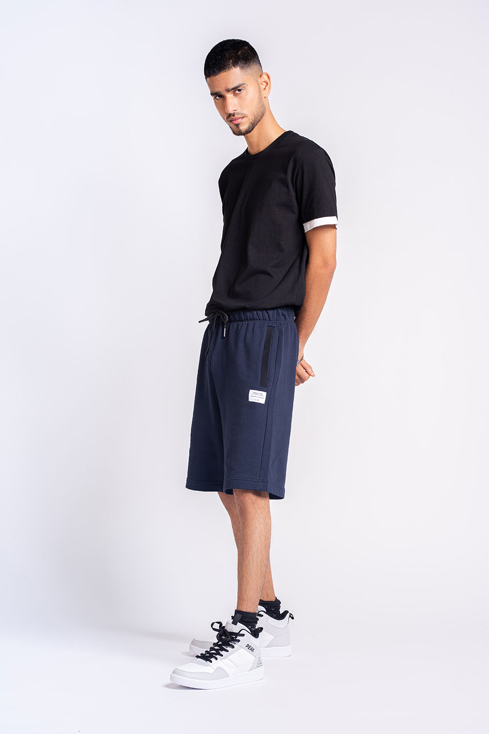 COTTON KNITTED SHORTS - MEN