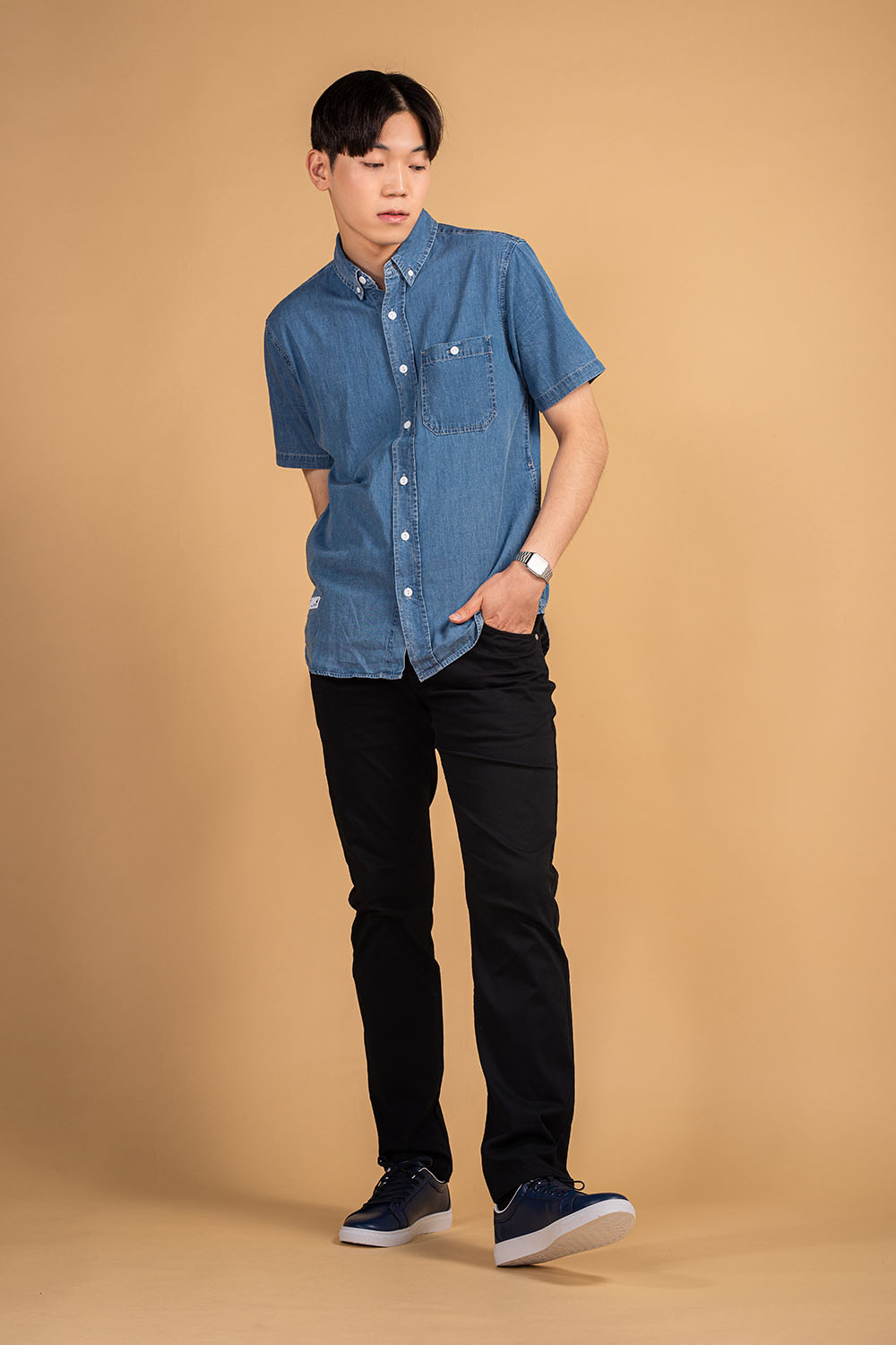 COTTON WOVEN DENIM SHIRTS - MEN2311130017502002