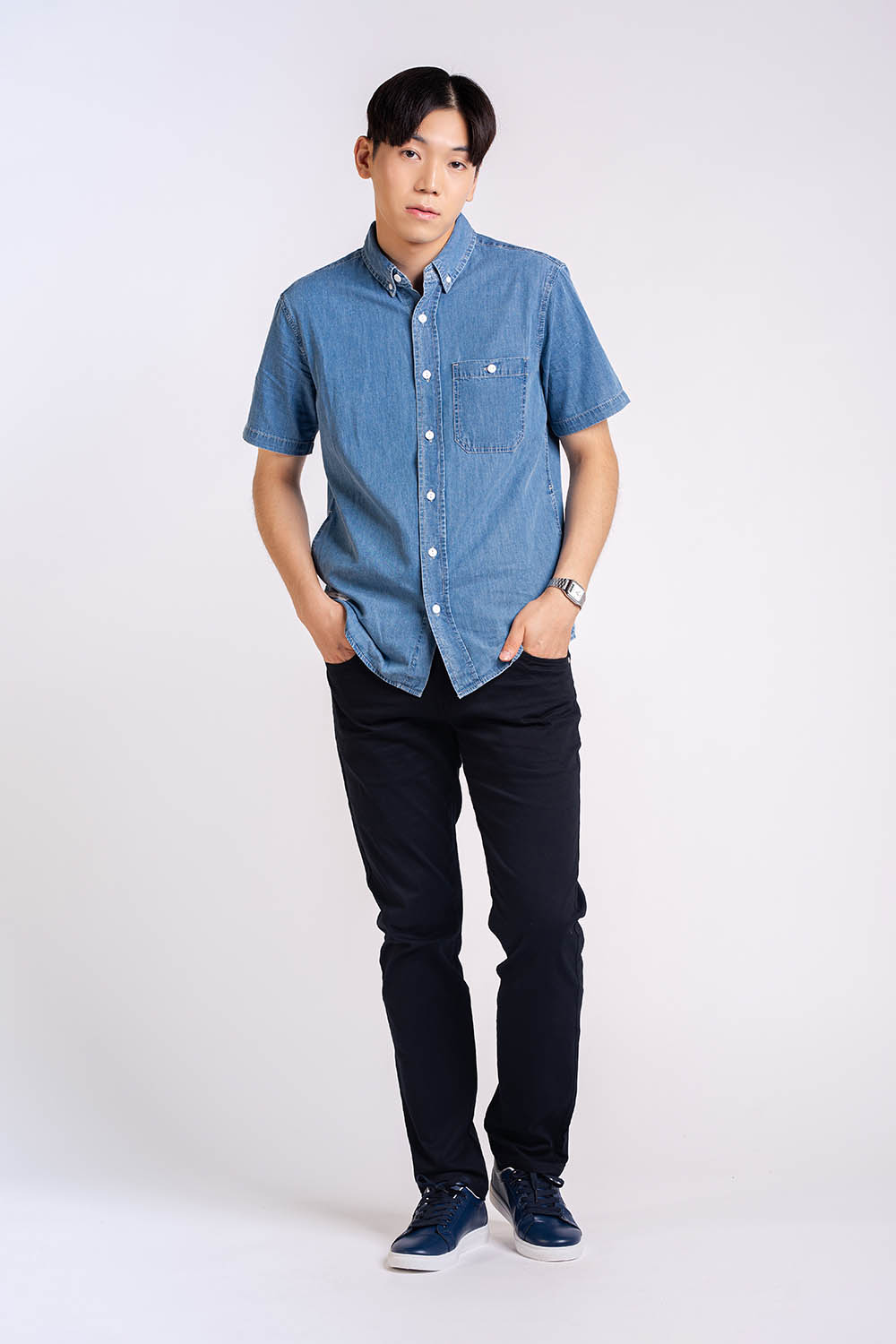 COTTON WOVEN DENIM SHIRTS - MEN2311130017502002