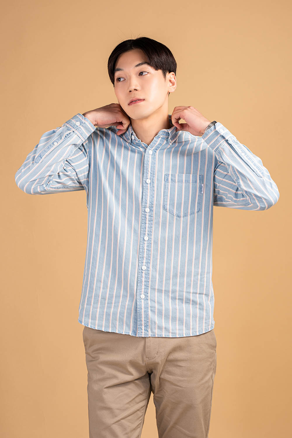 COTTON WOVEN DENIM SHIRTS - MEN2311140017503002