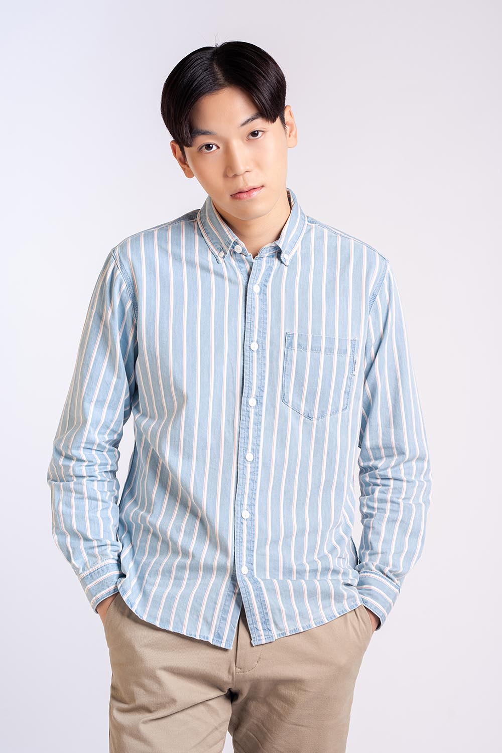 COTTON WOVEN DENIM SHIRTS - MEN2311140017503002