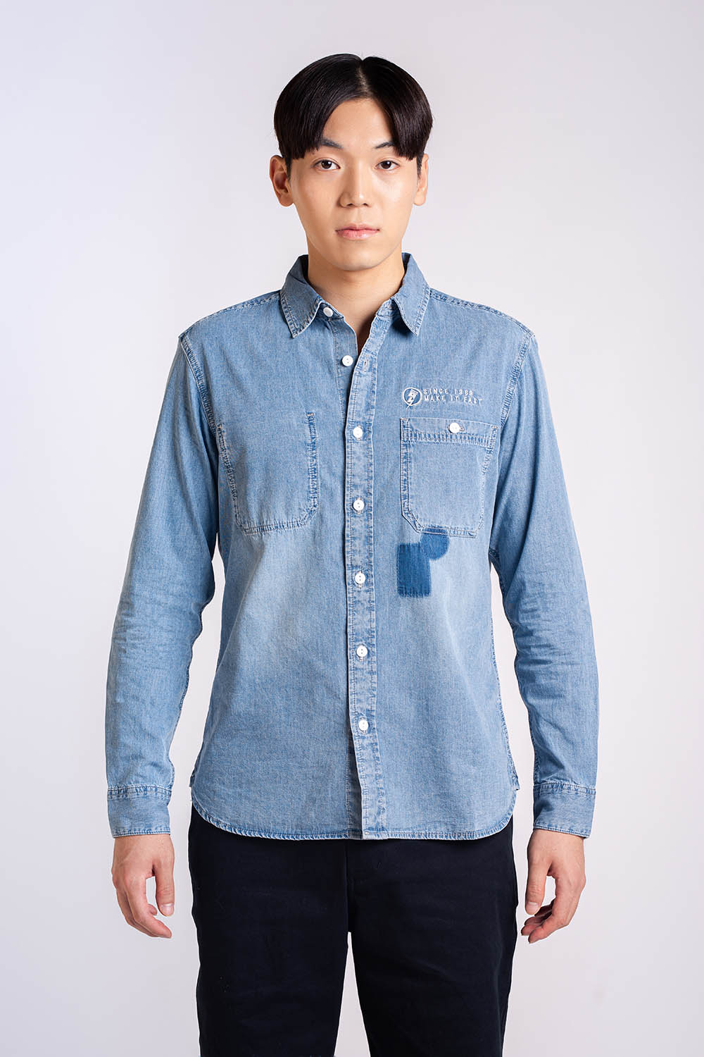 COTTON WOVEN DENIM SHIRTS - MEN2311140027504002