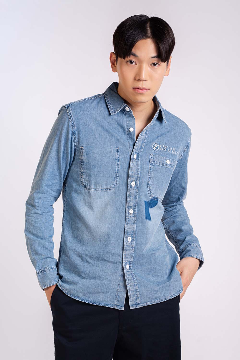 COTTON WOVEN DENIM SHIRTS - MEN2311140027504002