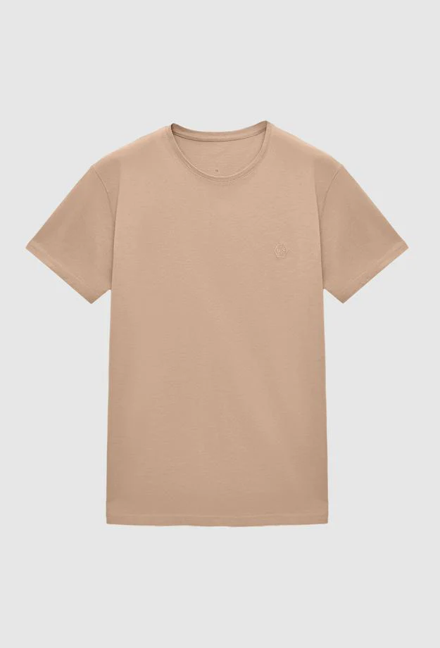 Ds Damat Regular Fit Beige Plain Knitted T-shirt