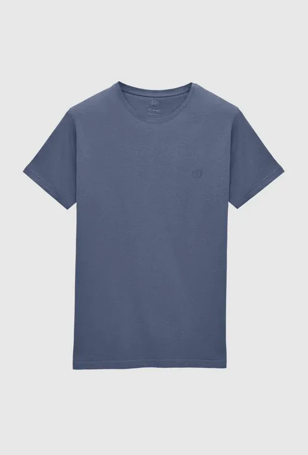 Ds Damat Regular Fit Indigo Plain Knitted T-shirt