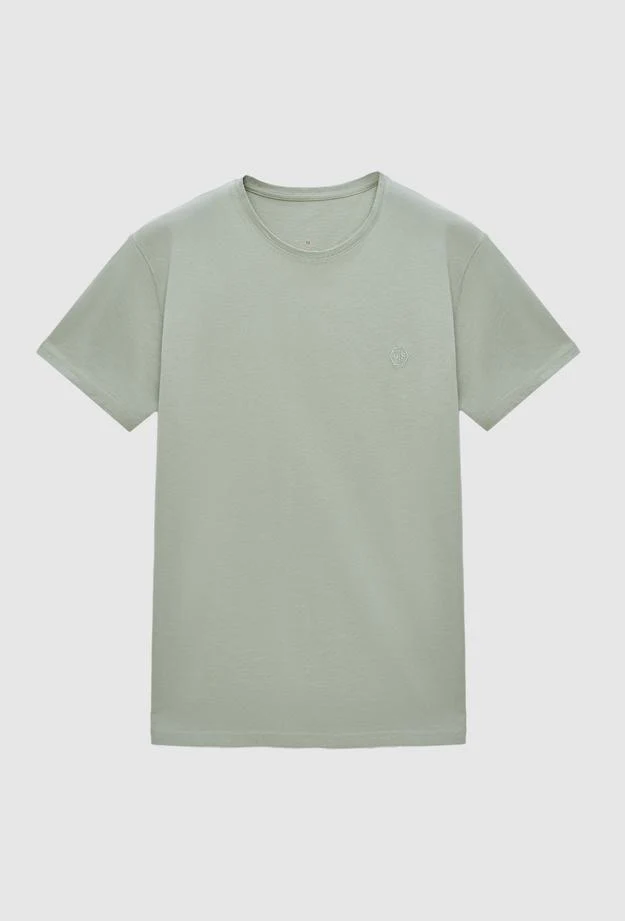 Ds Damat Regular Fit  Light Green Plain Knitted T-shirt