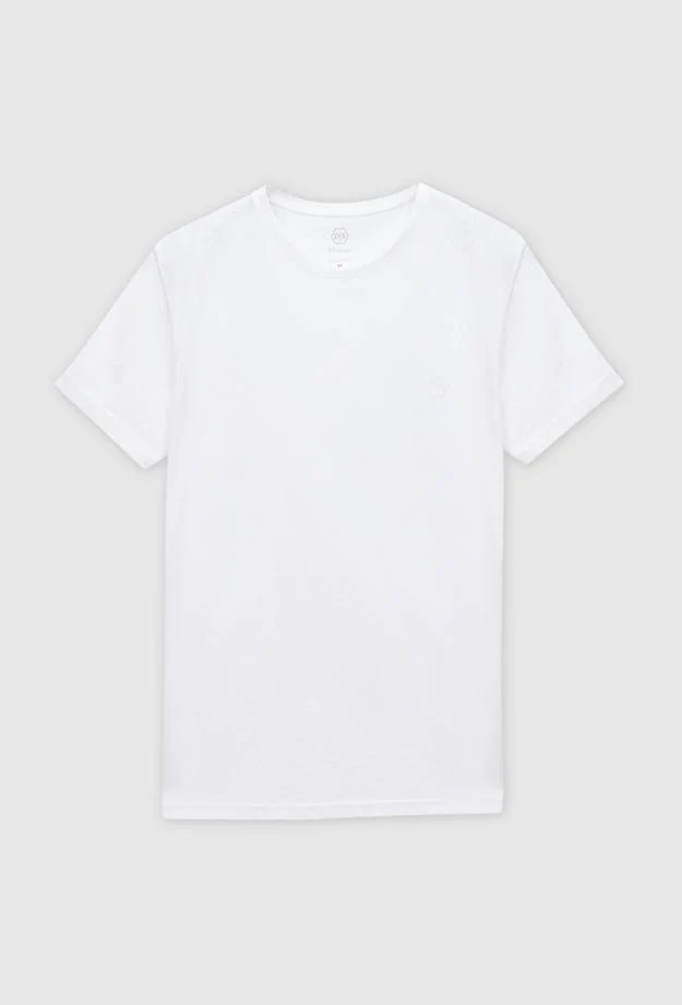 Ds Damat Regular Fit White Plain Knitted T-shirt