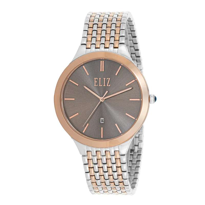 ELIZ ES8691G2UGU SS Case & Band Date Men"s Watch