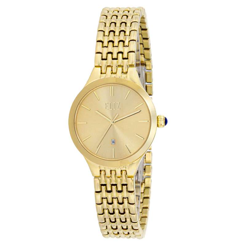 ELIZ ES8691L2GCG SS Case & Band Date Women"s Watch