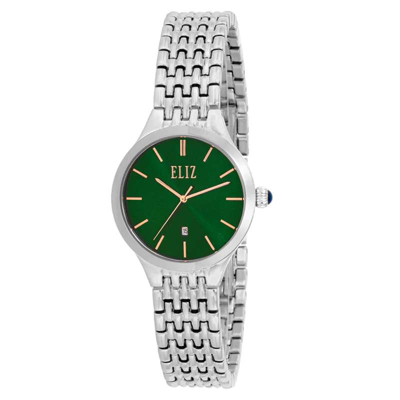 ELIZ ES8691L2SES SS Case & Band Date Women"s Watch