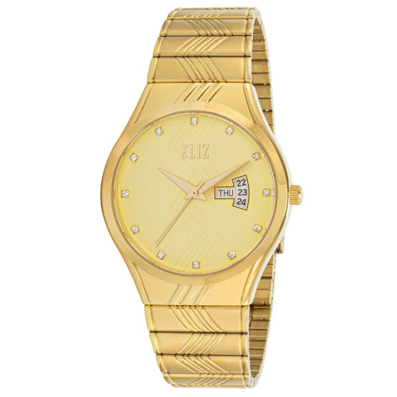 ELIZ ES8705G2GCG SS Caseback & Band Day-Date Men"s Watch