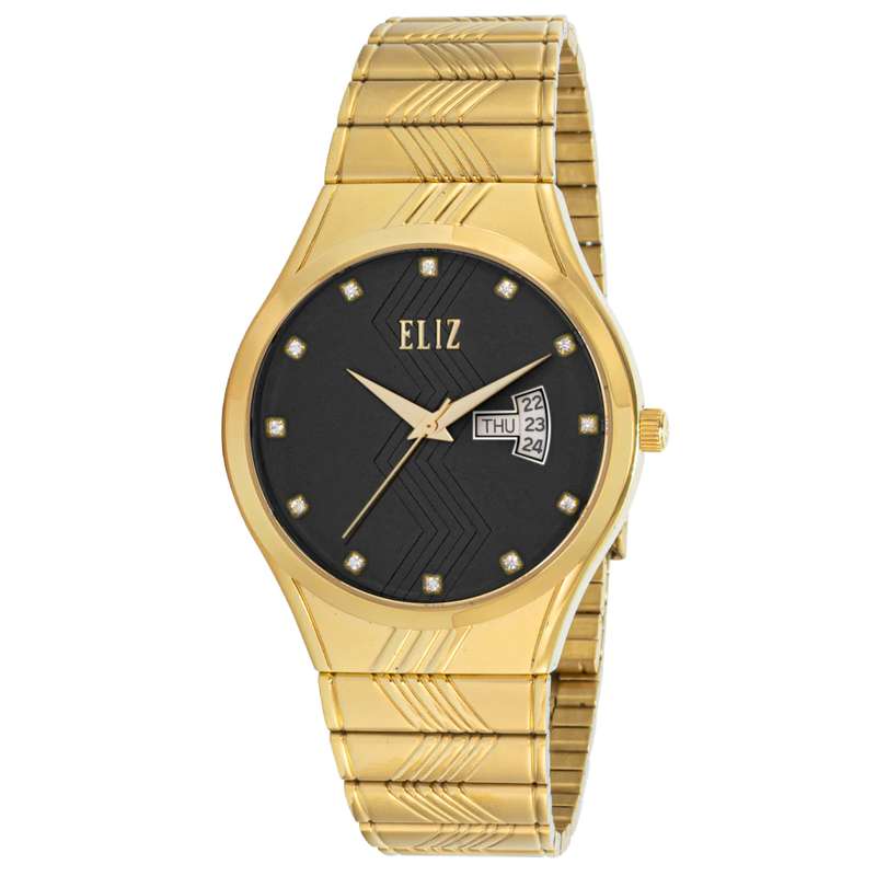 ELIZ ES8705G2GNG SS Caseback & Band Day-Date Men"s Watch