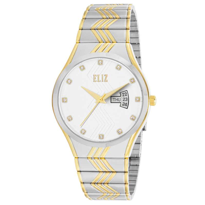 ELIZ ES8705G2TST SS Caseback & Band Day-Date Men"s Watch