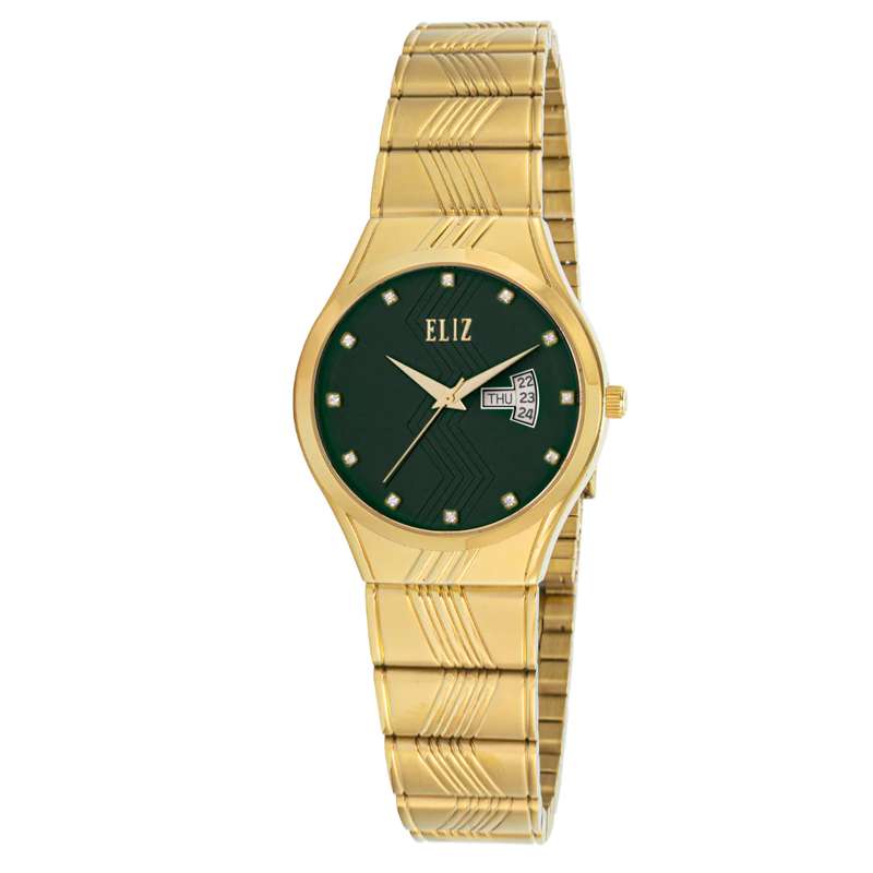 ELIZ ES8705L2GEG SS Caseback & Band Day-Date Women"s Watch