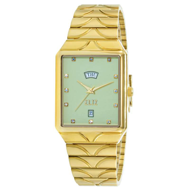 ELIZ ES8744G2GLG SS Caseback & Band Day-Date Men"s Watch